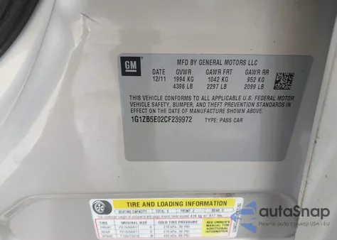 2012 Chevrolet Malibu Ls from USA, damaged, VIN 1G1ZB5E02CF239972